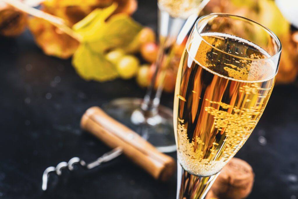 sparkling wine in flute