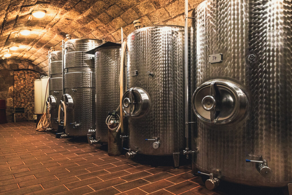 steel tanks for making wine
